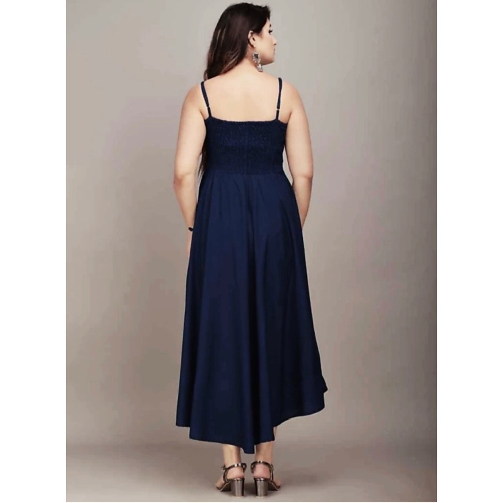 👗Brand New Navy Blue Fit & Flared long dress for Women👗 - Picture 3 of 13